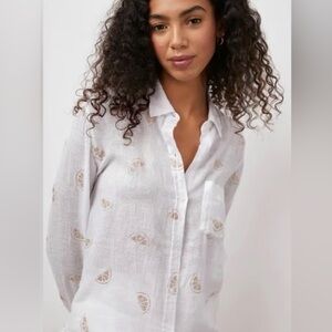 Rails Charli Shirt in Golden Lemons Large White